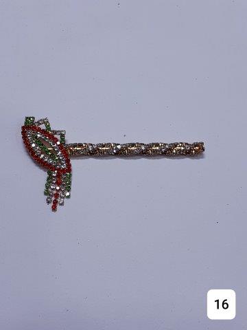 GOLDEN 3'' DECORETED WITHFULL OF MULTI COLORED STONES .