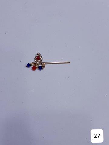 GOLDEN 2'' TILAK SHAPED COLOURFUL BANSURI.