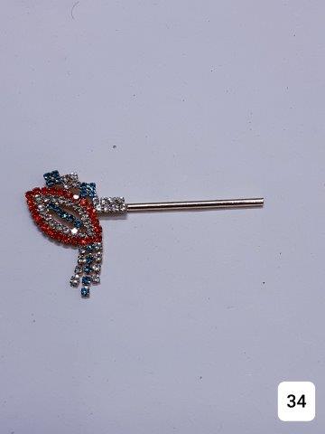 GOLDEN 2.5'' VERY BEAUTIFUL FULL OF MULTICOLOR STONES.