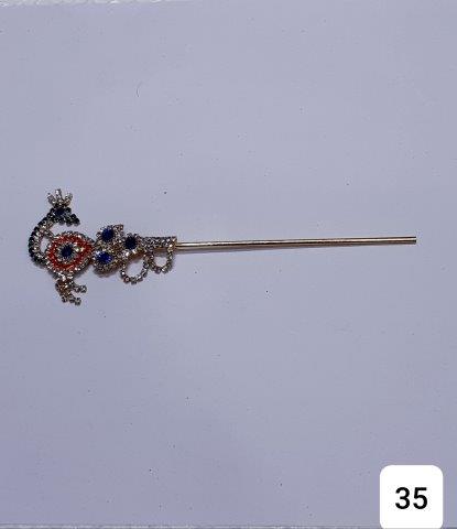 GOLDEN 6''PEACOCK SHAPED VERY ATTRACTIVE BANSURI.