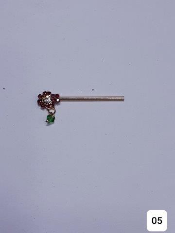 GOLDEN 2"BANSURI WITH LATKAN STONE