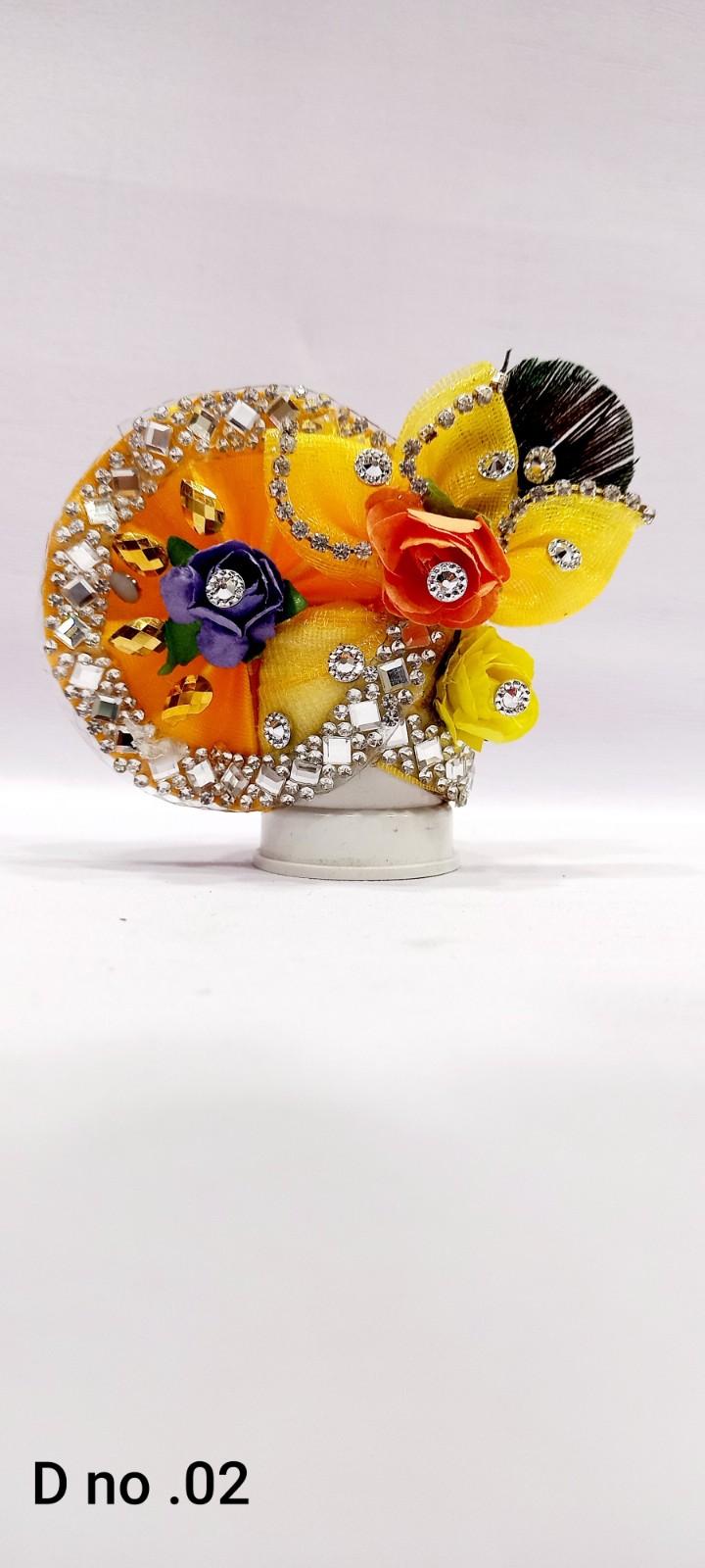 Decorated pagdi with lace,stones and flowers